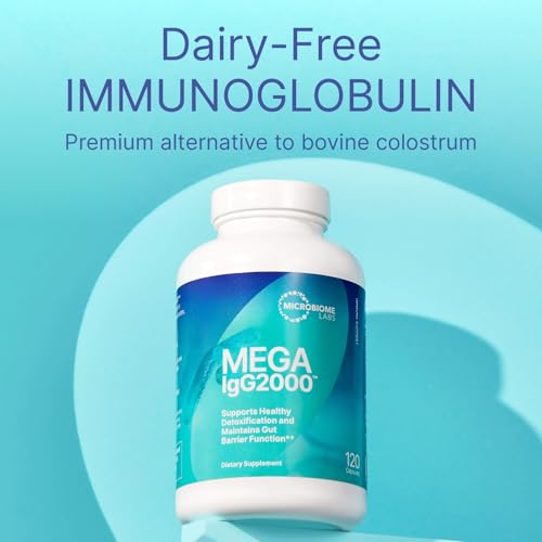 Microbiome Labs Mega IgG2000 Capsules - Dairy Free Bovine Colostrum Supplement Alternative - Immunoglobulin Supplement from Bovine Serum to Support Digestive Health (120 Capsules) - Image 3
