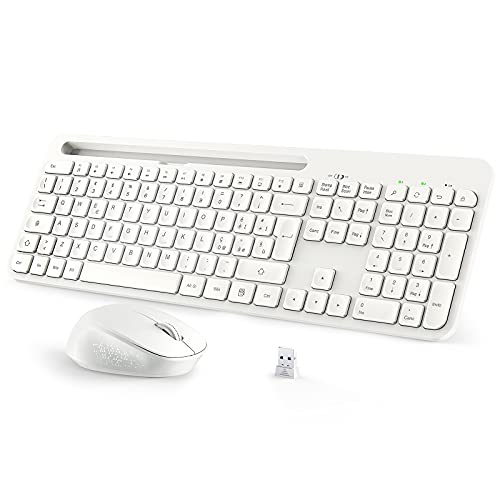 【Design con 12 Tasti di Scelta Rapida per Funzioni】Tastiera per laptop di dimensioni standard da 110 tasti con 12 tasti di scelta rapida multimediali per il controllo di video e musica, e-mail e altro. la tastiera numerica è anche molto adatta per fogli di calcolo e applicazioni finanziarie. Set tastiera e mouse per PC ideali per l'intrattenimento, l'insegnamento e l'ufficio. (Nota: alcuni tasti di scelta rapida non sono disponibili nel sistema Mac)
