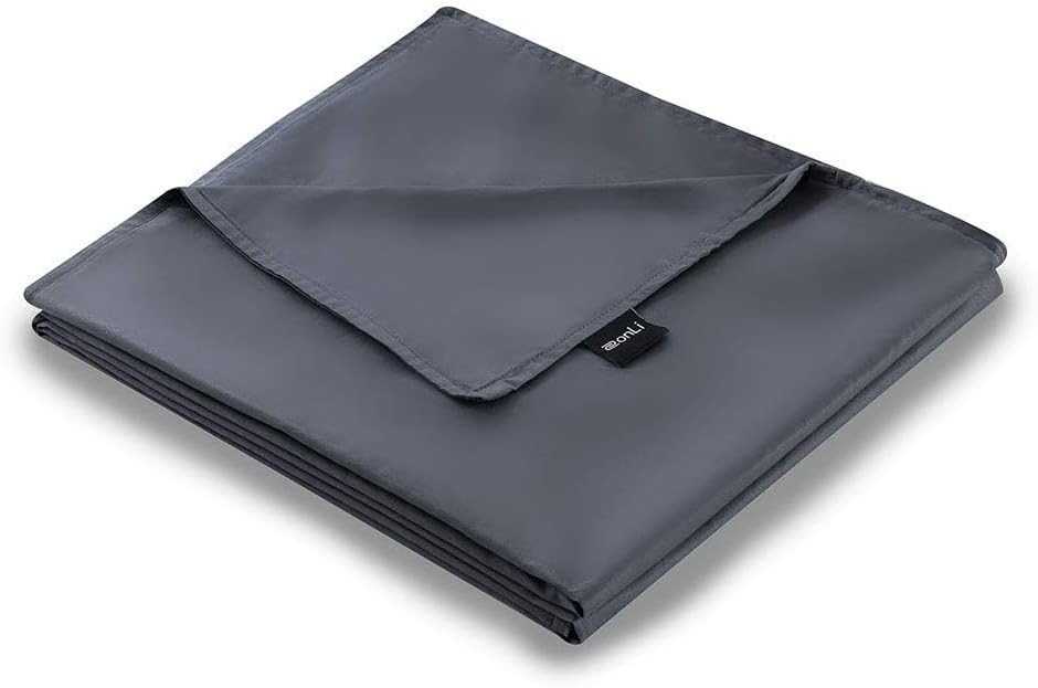 ZonLi Duvet Cover for Weighted Blanket (Grey, 60'' x 80''), Breathable Soft Duvet Cover Queen Size Removable Cooling Comforter Cover for All Season