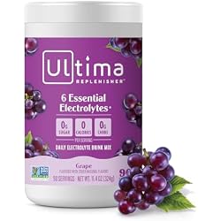 Ultima Replenisher Daily Electrolyte Powder Drink Mix, 90-Serving Canister | Zero Sugar Grape Hydration Powder with 6 Electrolytes & Minerals - Sugar Free, Plant-Based & Keto Friendly