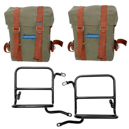 AEspares Compatible con el juego de alforjas militares Royal Enfield Classic 350 500 + bolsas verdes y accesorios
