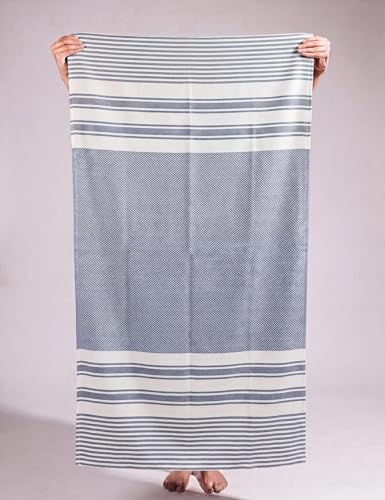 Image of DAMENSCH Premium Bamboo Blend, Ultra-Soft, Absorbent, Dual Waffle and Terry Texture, Bamboo Waffle Bath Towel - Horizon Blue