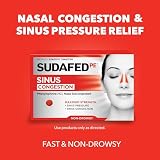 Sudafed Pe Sinus Congestion Relief Tablets, Maximum Strength, Non-Drowsy 10 Mg Phenylephrine Hci Decongestant for Sinus Pressure & Nasal Congestion Relief from Colds Or Allergies, 18 Ct