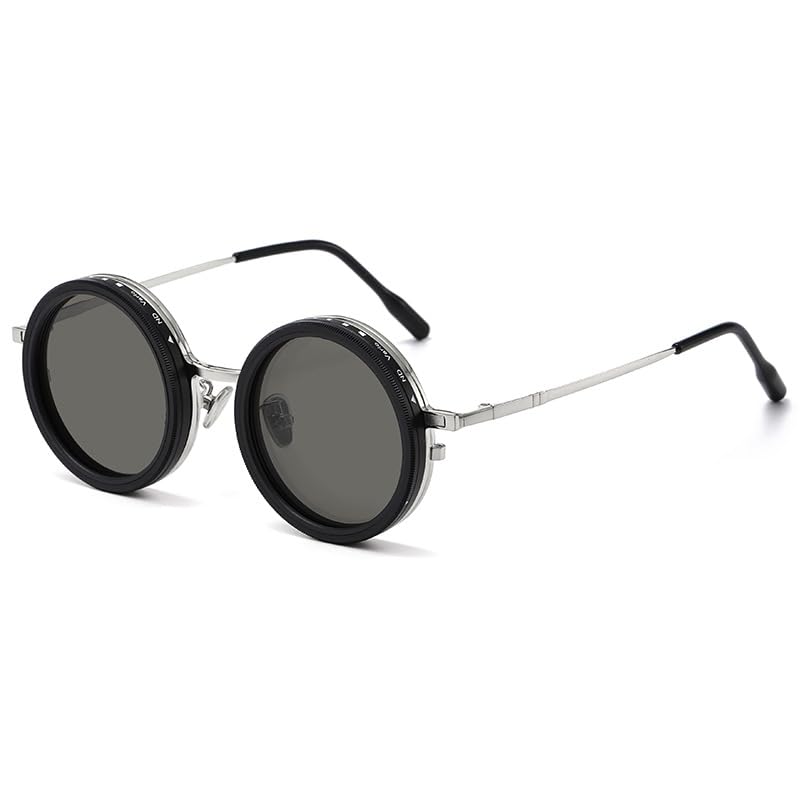 Lunettes de soleil rondes rabattables pour conduire et lire en terrasse