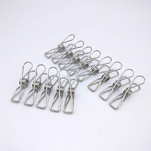 Fgen 50Pcs Mini Clip 1.7-Inch Stainless Steel, Clothesline, Bag Seal, Paper Clip, Clip Socks, Etc. #TOP3