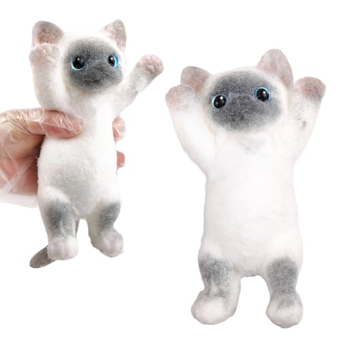 Image of Big Hand Painted Cat Squishy Toys,Large Cute Ultra Soft Kitty Squeeze Fidget Toys for Stress Relief ,Kawaii Squishies Sticky Animal Toys for Adults Kids,Decompression Sensory Balls Toys for Autism