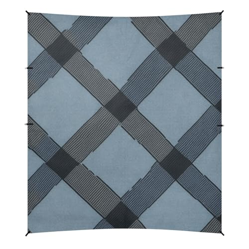 Slatebuffalo Turquoise Plaid Check Tartan Scotland Beach Tent UPF50+ Waterproof Large Sun Shelter with Carrying Bag for Backyard and Camping