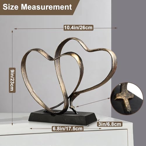Two Hearts and Cross Sculpture,Double Heart Ornament,Double Heart Statue,Home Decoration sculpture,Creative Home Modern Gift Office Living Room Decoration Collection Souvenir - Image 5