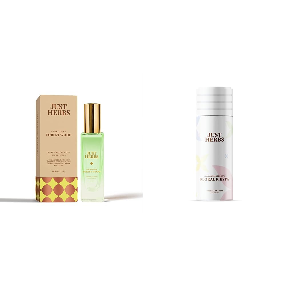Just Herbs Long Lasting Spray Perfume for Men,Women Pocket Parfum EDP Forest Wood - 20ml & Long Lasting- Phthalate-Free Formula,150 ml (Floral Fiesta) Combo-image-27