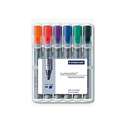 STAEDTLER Etui de 6 marqueurs Lumocolor Flipchart marker 356B Pte Biseau