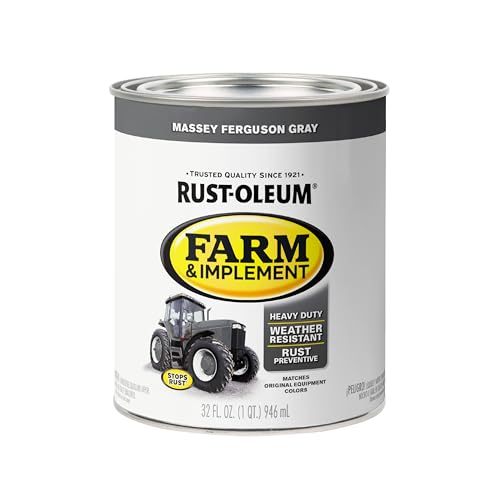 Image of Rust-Oleum 280157 Farm & Implement Enamel Paint, Quart, Massey Ferguson Gray, (Pack of 1)