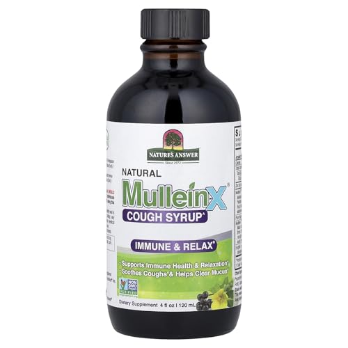 Nature's Answer Mullein-X Immune & Relax Cough Syrup | 4 Fluid Ounces | Supports Immune & Relaxation | Soothes Cough & Clears Mucus | Non GMO Gluten Free