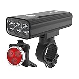 NOLOGO Yg-ct USB aufladbare Fahrrad-Licht-Frontseiten-Rückseite 1100 Lumen LED-Licht, Lampe 5200 MAh Fahrrad-Lampe wasserdicht Fahrrad-Licht-Set (Farbe : Bike Light Set)