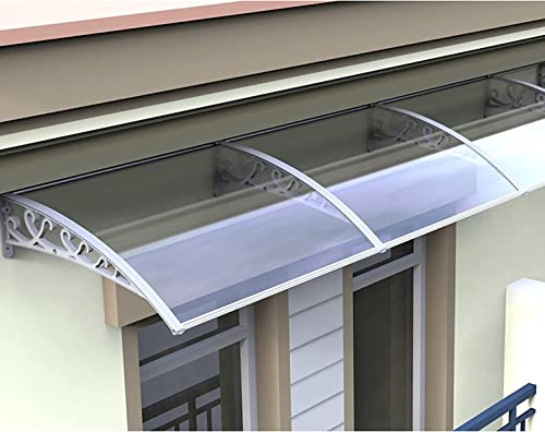 Outdoor Window Door Awning Polycarbonate Porch Awning,Strong Arched Rain Shelter Patio Cover Roof Protecting,Impact Resistant Plastic Bracket,For Front Back Home Door 23.3.16 (Size : 80X200Cm) #TOP2