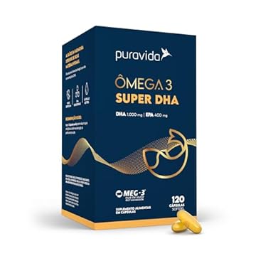 PURAVIDA, Ômega 3 Super Dha 1000mg - 120 Capsulas - Pura Vida