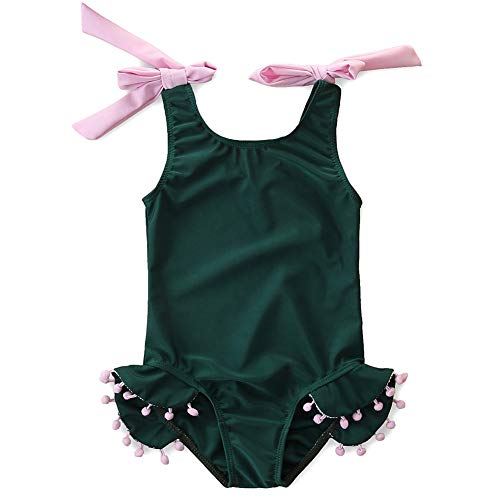 Pudcoco Kids Baby Girls One Piece Swimsuit/2 Piece Bikini Set Solid Color Army