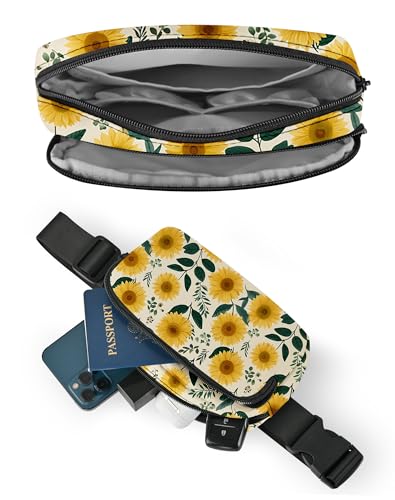 Image of Sunflower Fanny Pack Lightweight Belt Bag Fashion Waist Pouch | Waterproof, crossbody bags for women, sports, running, traveling, hiking