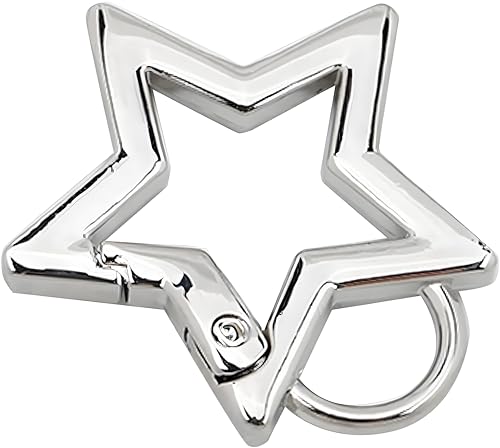 Stainless Steel Star-Shaped Carabiner Clip - Durable Keychain Hook with Coating for Keys, Wallets and Outdoor Gear (Silver Finish)