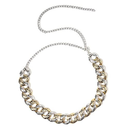 Cadena para el vientre punk sexy: accesorio de cuerpo dorado y plata para jeans