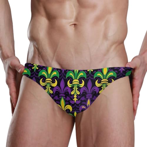 Mens Mardi Gras Fleur De Lis Bikini Swimsuit Swimwear Swim Briefs for Men 213427942