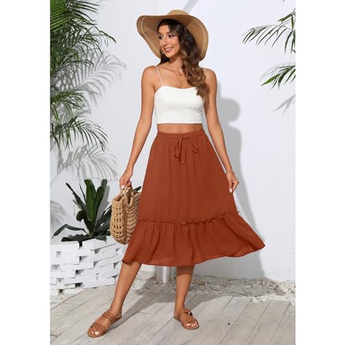 Image of Witsmile High Waist Tiered Skirts for Women Flowy Skirts for Women Long Length with Pockets 2026 Fashion Trendy