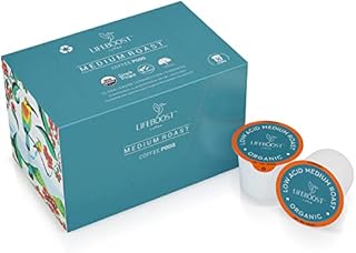 Lifeboost Coffee USDA Organic Coffee Pods Medium Roast - Low Acid Single Origin Non-GMO Kcup Coffee Without Mycotoxins or Pesticides - Compatible with Keurig & Keurig 2 Machines - 10 Count