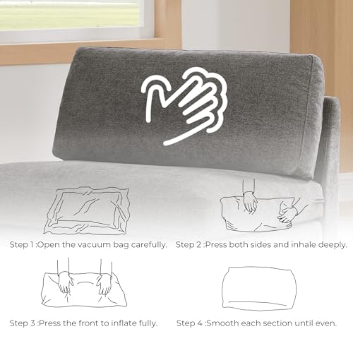 Image of CHITA 114 inch Super Large Sectional Modular Sofa, Down Filled, 5 Seat, Grey