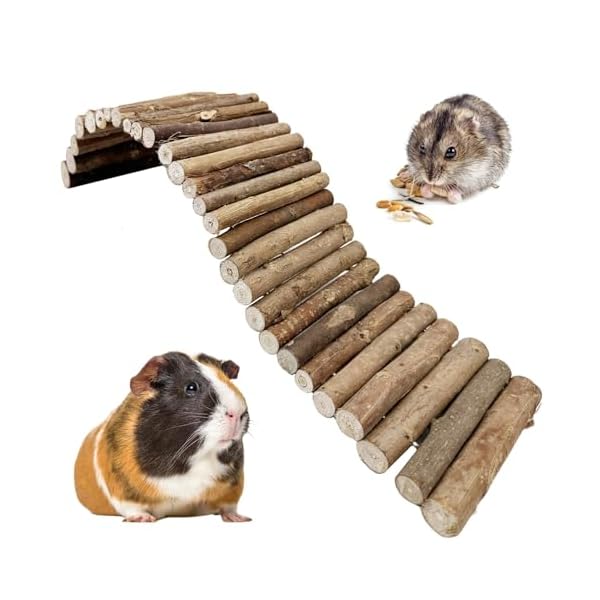 Hamiledyi Bunny Holzleiter Meerschweinchen DIY Spielzeug Nager Kauen & Klettern Brücke Chinchillas Käfig Tunnel/Versteck/Hütte/Rampe/Trennwand für Kleintiere Ratten Syrisch
