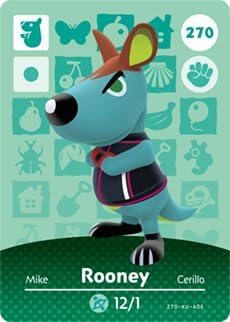 Rooney - Tarjeta Amiibo de Nintendo Animal Crossing Happy Home Designer - 270
