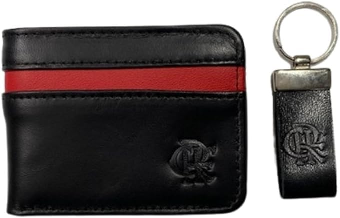 Kit Carteira E Chaveiro Do Flamengo Em Couro - Oficial