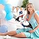 Klapperstorch Set zur Geburt Baby,81cm hoch Babystorch,Großer niedliche Holz Klapperstorch für Baby Junge Geschenk,Beidseitig Bedruckt,Geburtsstorch inkl,Holzstab+ Namensschild Grußkarte