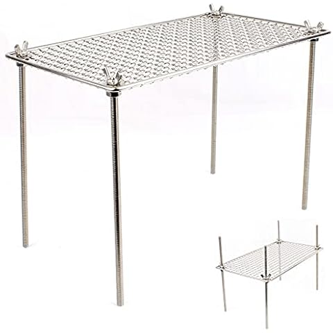 Mastiff Gears® Bushcraft Grill Grate, Multi-Use 3D Welded 304 (18/8) Stainless Steel High Strength Mesh Campfire Grill, FDA Compliant, for Camping, Backpacking, Hunting & Fishing (Family) Cover