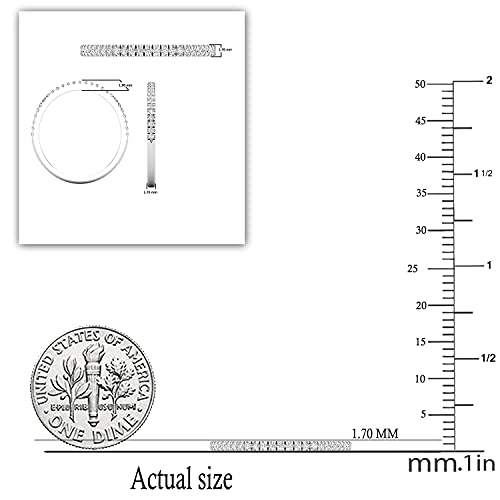 Dazzlingrock Collection 0.15 Carat (ctw) Round Lab Grown White Diamond Half Eternity Stackable Wedding Band for Women | 925 Sterling Silver3