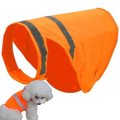 Hunde-Signalweste – Leuchtendes Orangefarbenes Geschirr | Sicherheitsoutfit Für Wandervergnügen, Flexibler Wasserdichter Straßenschutz, Schutz Für Treue Begleiter Bei Täglichen Aktivitäten, Langlebige