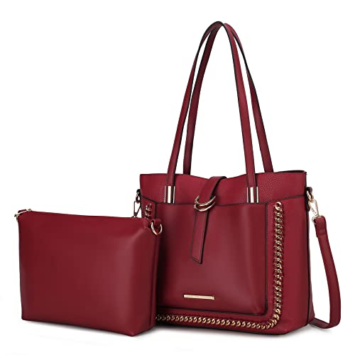 MKF Collection Tote Bag & Crossbody Set, Vegan Leather Top-Handle Shoulder bag Handbag Pouch Purse