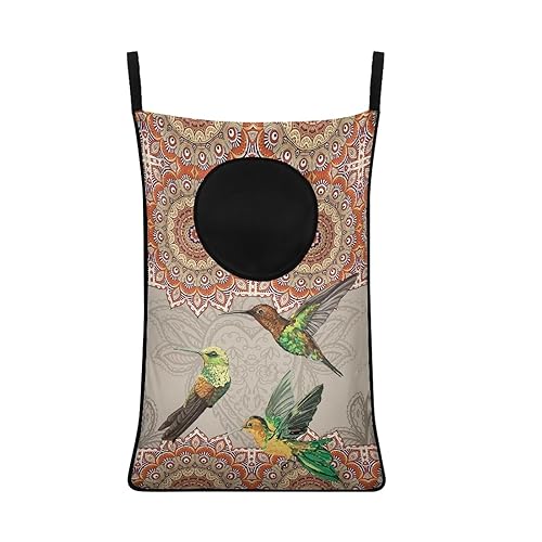 DISNIMO Boho Hummingbird Hanging Laundry Hamper Bag Behind Door Space Saving Laundry Bag Large Laundry Baskets for Batrhoom,Kids Room,Drom,Travel