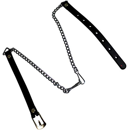 I LUV LTD Boys Sporran Chain Only Leather Straps and Buckle Polished Chrome Made in Scotland