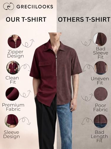 Image of GRECIILOOKS Men's Lycra Blend Regular Fit Tshirt | Mens TShirt's | Polo T- Shirt for Mens | Half Sleeve Polo Neck Tshirt for Men (Available in Plus Sizes)