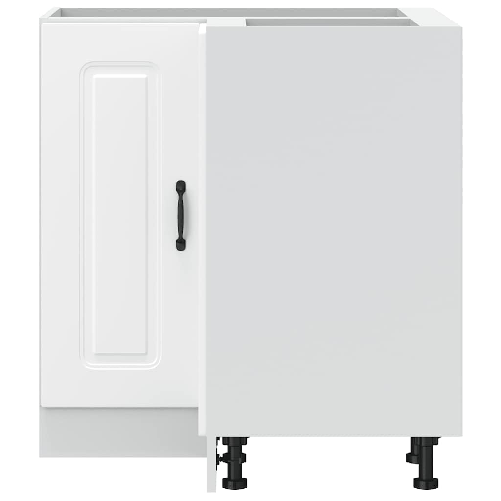 vidaXL Küchen-Eckunterschrank Kalmar Weiß Holzwerkstoff, Eckunterschrank, Küchenschrank, 75,5 cm, Weiß