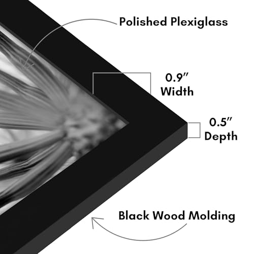 Image of Americanflat 13x17 Poster Frame - Black Engineered Wood with Polished Plexiglass - Wide Picture Frame for Vertical or Horizontal Wall Display - Epic Collection - Black