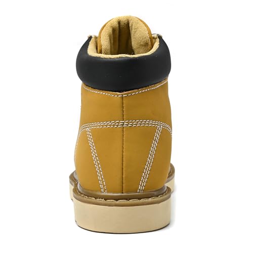 Image of MENS Work Boot High-tops Slip Resistant Protective Leather Shoes Outdoor Sports Fluffing Warm Shoes In Winter Cotton-padded Shose.