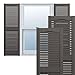 Ekena Millwork LL1C14X07800MS TailorMade Cathedral Top Center Mullion, Open Louver Shutters (Per Pair), 14.5"W x 78"H, Musket Brown