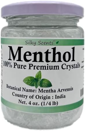 4 oz Premium Menthol Crystals 100% Pure Organic and Natural in Glass Jar