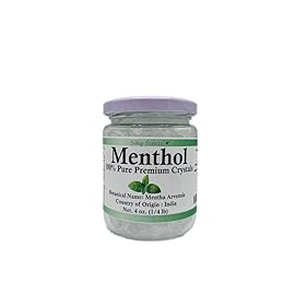 Silky Scents 4 oz Premium Menthol Crystals 100% Pure Organic and Natural in Glass Jar