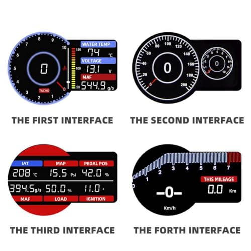 OBD2 Head-Up Display con alarma de temperatura y voltaje digital 7