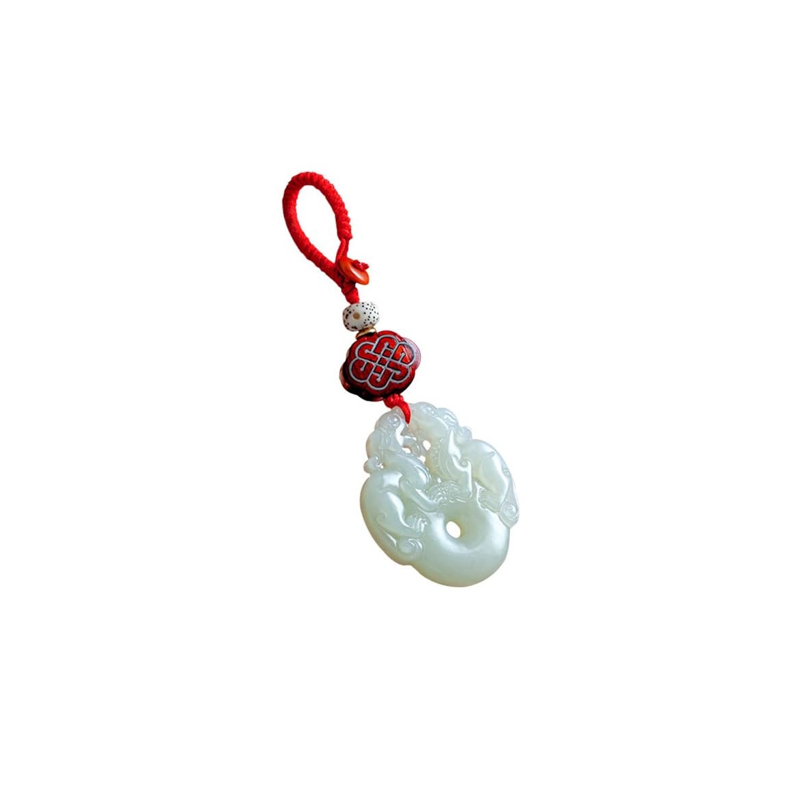 Portachiavi per Auto Hetian Jade Wealth Pixiu Portachiavi Regalo di festa Ciondolo for gioielli portachiavi for auto for zaino