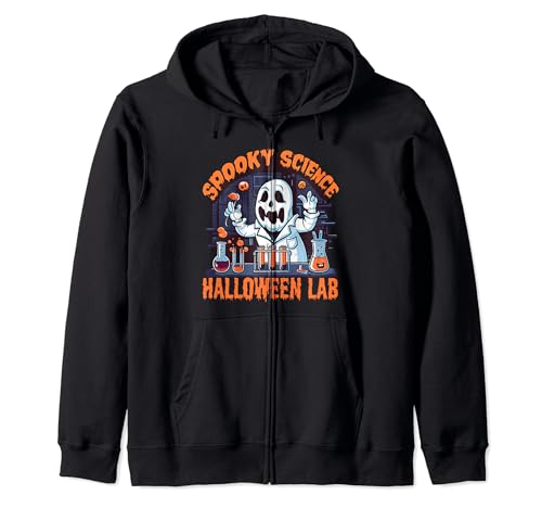 Divertido disfraz de laboratorio de Halloween de Ghost Boo Spooky Science Sudadera con Capucha