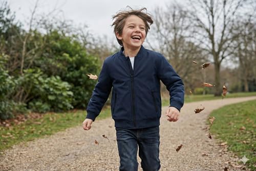 Image of Jacket for Kids | Boys Navy Blue Bomber Windcheater Jacket, With Ricenet Lining, Pockets with Zip Closure,For All Season