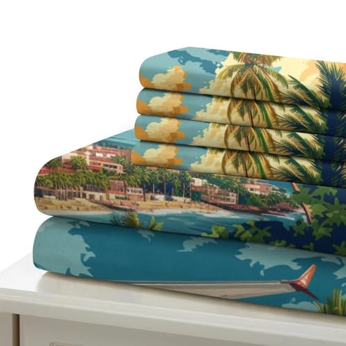Housse de couette avion 3D anti-plis en microfibre douce pour ado