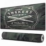 EOMKSE Mauspad Verlängertes großes Mauspad Schreibtischauflage,genähte Kanten Mauspad,Gummibasis,Smoke Shop Vintage isoliertes Etikett mit Zigarre. Gentleman-Club-Abzeichen, T,Gaming-Mauspad,40x75 cm